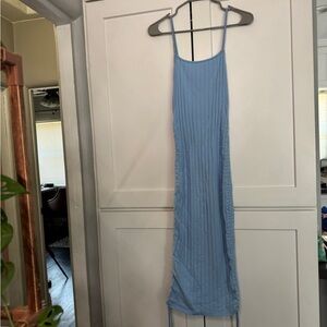 SHEIN Light Blue Strapless Dress